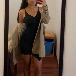 Wrap Body Con Black Dress